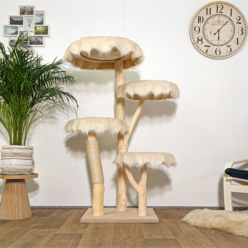 Naturkratzbaum 4287 Kratzbaum Natur Holz Design 145 cm hoch Katzenbaum
