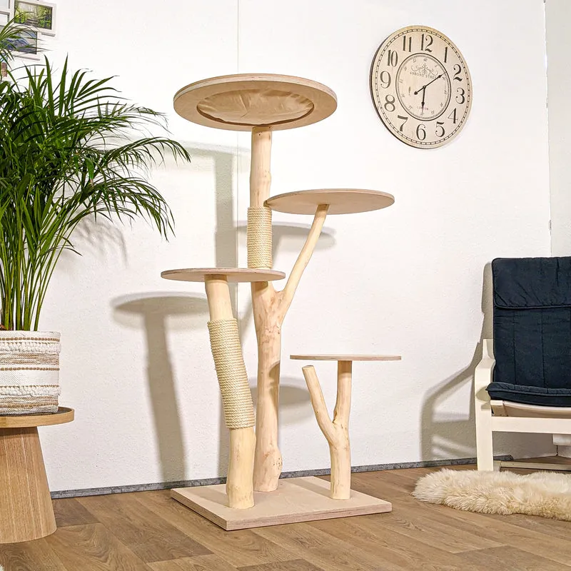 Naturkratzbaum 4287 Kratzbaum Natur Holz Design 145 cm hoch Katzenbaum