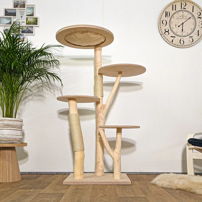 Naturkratzbaum 4287 Kratzbaum Natur Holz Design 145 cm hoch Katzenbaum