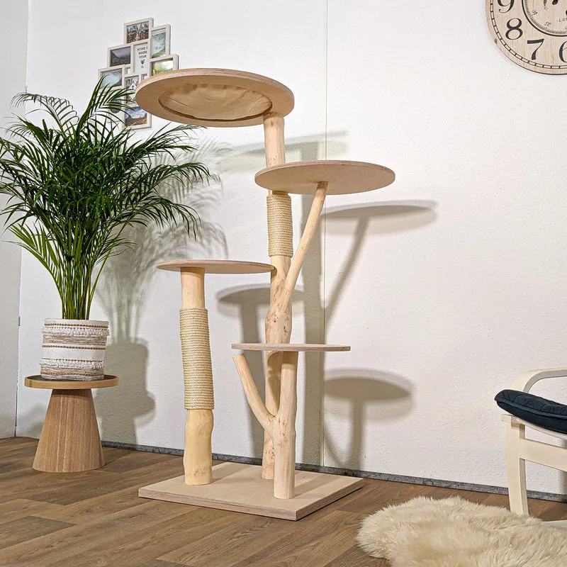 Naturkratzbaum 4287 Kratzbaum Natur Holz Design 145 cm hoch Katzenbaum