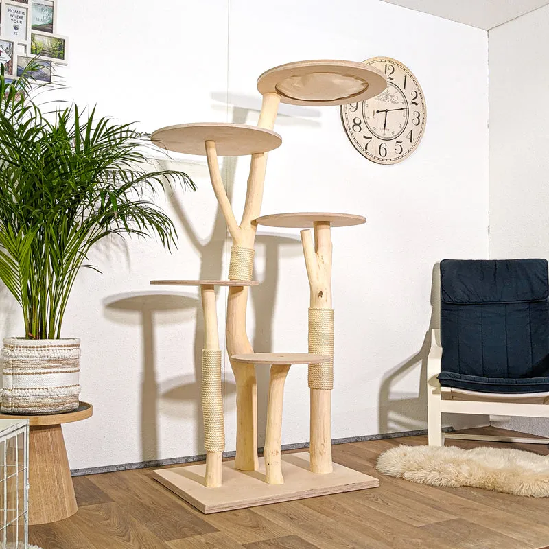 Naturkratzbaum 4288 Kratzbaum Natur Holz Design 175 cm hoch Katzenbaum