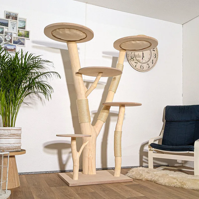 Naturkratzbaum 4282 Kratzbaum Natur Holz Design 175 cm hoch Katzenbaum