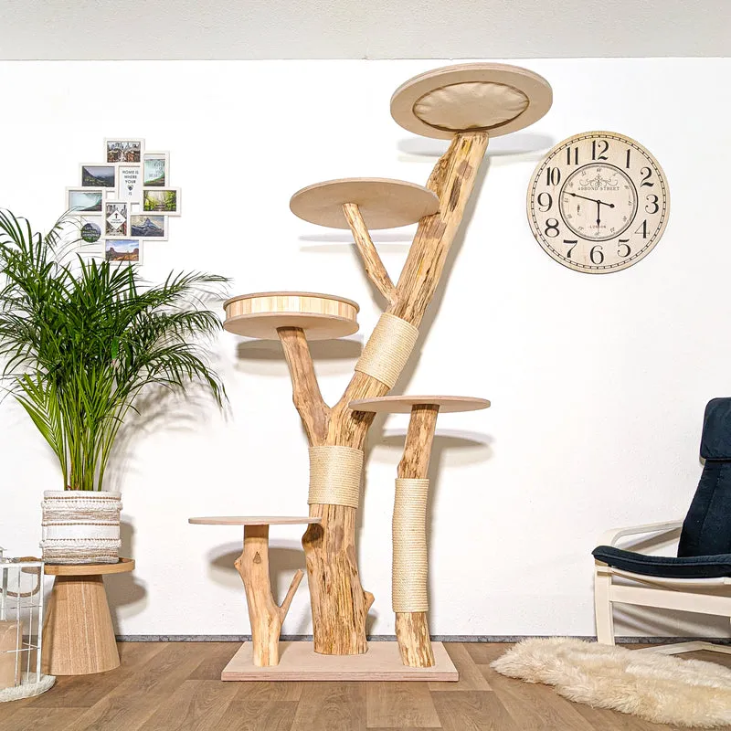 Naturkratzbaum 4281 Kratzbaum Natur Holz Design 205 cm hoch Katzenbaum
