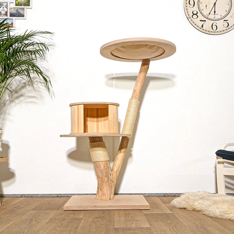 Naturkratzbaum 4279 Kratzbaum Natur Holz Design 120 cm hoch Katzenbaum