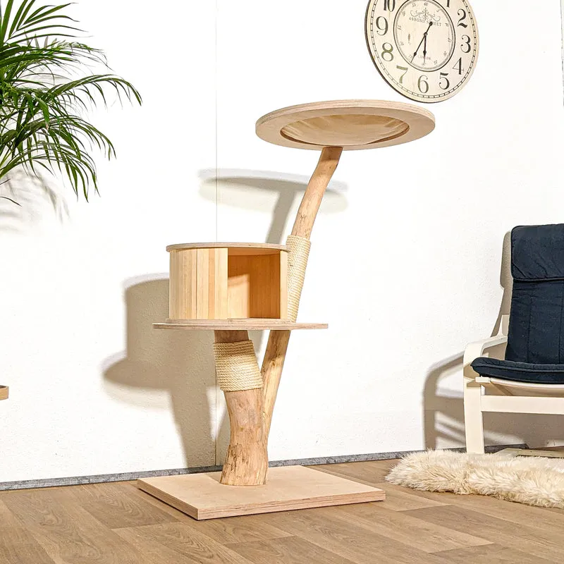 Naturkratzbaum 4279 Kratzbaum Natur Holz Design 120 cm hoch Katzenbaum