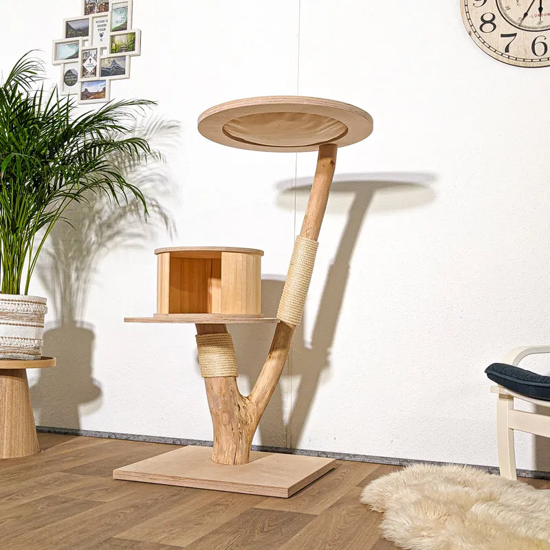 Naturkratzbaum 4279 Kratzbaum Natur Holz Design 120 cm hoch Katzenbaum