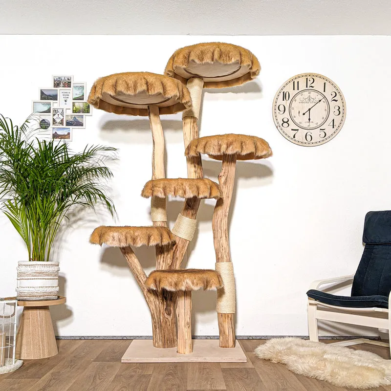Naturkratzbaum 4278 Kratzbaum Natur Holz Design 200 cm hoch Katzenbaum