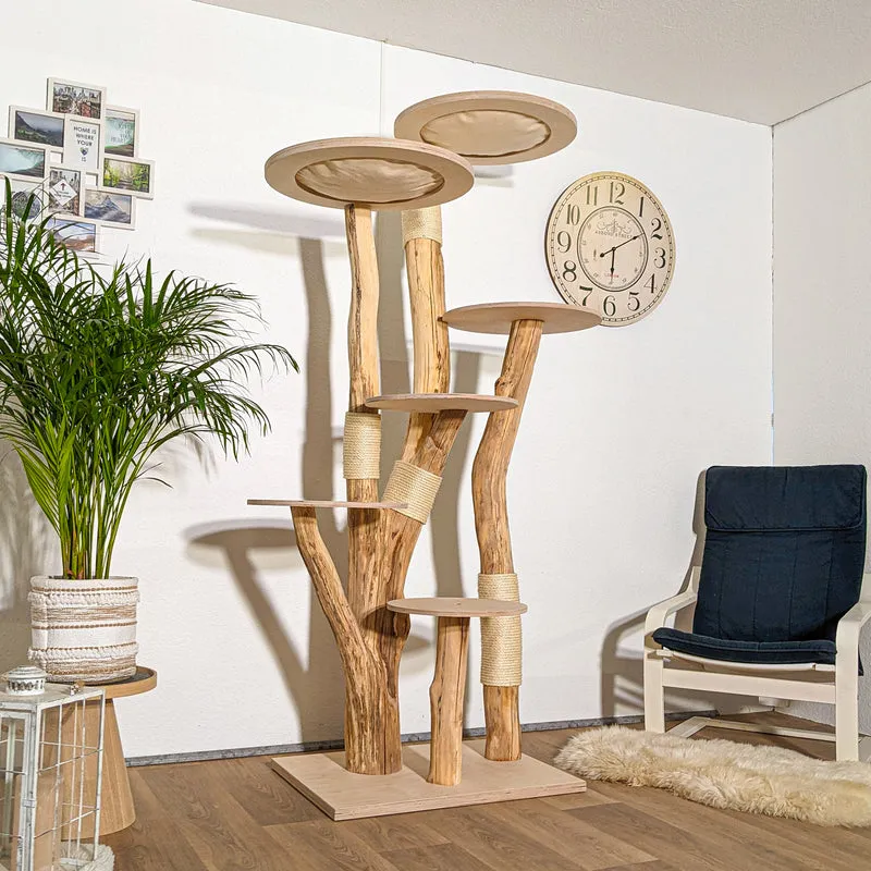 Naturkratzbaum 4278 Kratzbaum Natur Holz Design 200 cm hoch Katzenbaum