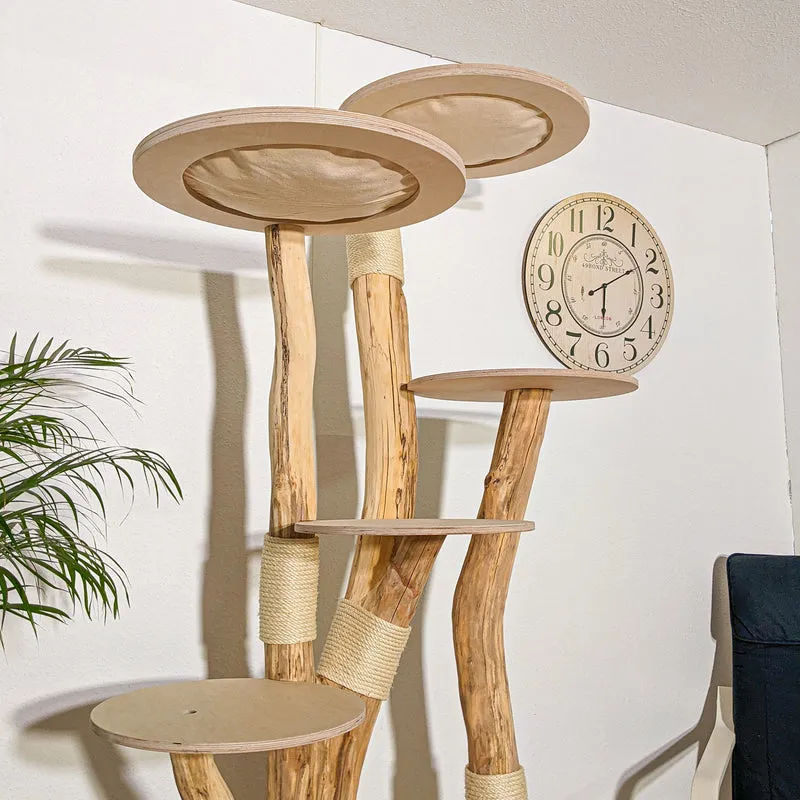 Naturkratzbaum 4278 Kratzbaum Natur Holz Design 200 cm hoch Katzenbaum