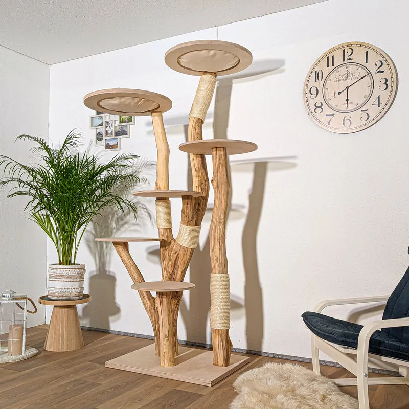 Naturkratzbaum 4278 Kratzbaum Natur Holz Design 200 cm hoch Katzenbaum