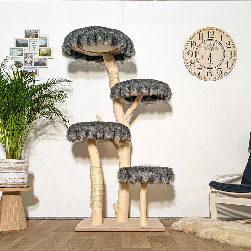Naturkratzbaum 4277 Kratzbaum Natur Holz Design 175 cm hoch Katzenbaum