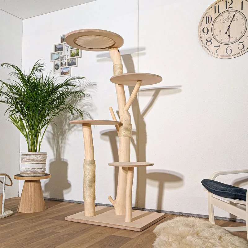 Naturkratzbaum 4277 Kratzbaum Natur Holz Design 175 cm hoch Katzenbaum