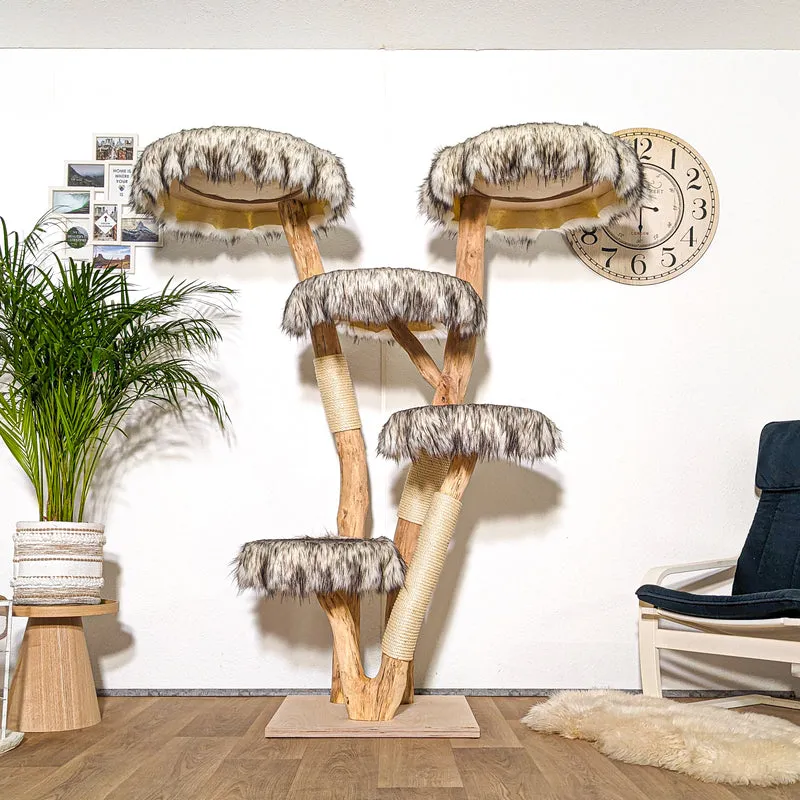 Naturkratzbaum 4275 Kratzbaum Natur Holz Design 175 cm hoch Katzenbaum