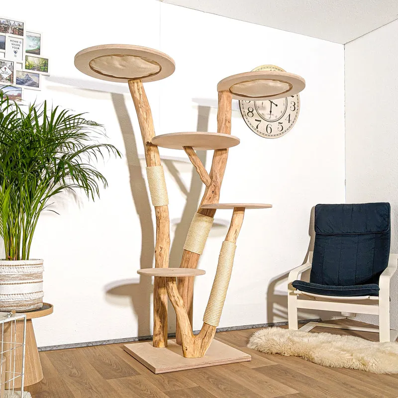 Naturkratzbaum 4275 Kratzbaum Natur Holz Design 175 cm hoch Katzenbaum