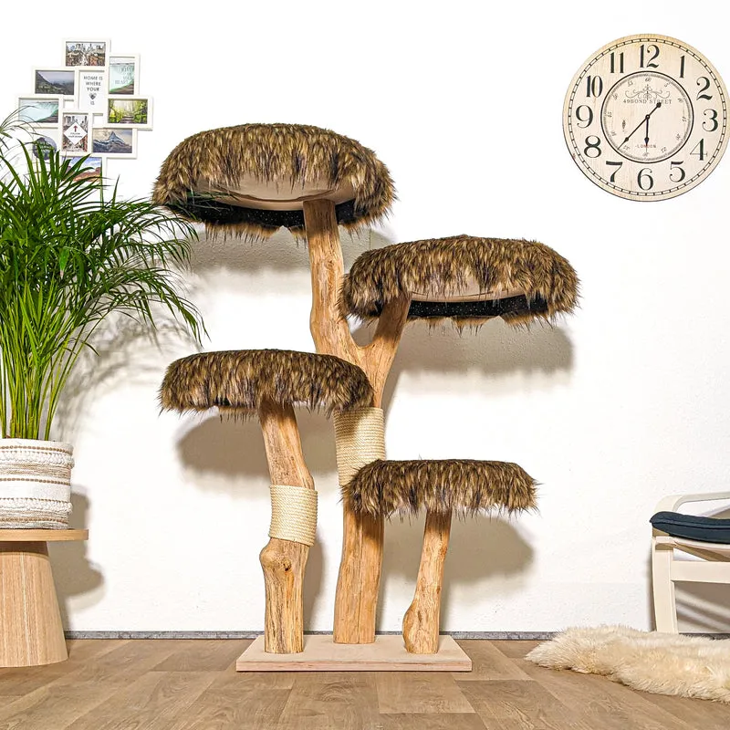 Naturkratzbaum 4274 Kratzbaum Natur Holz Design 145 cm hoch Katzenbaum