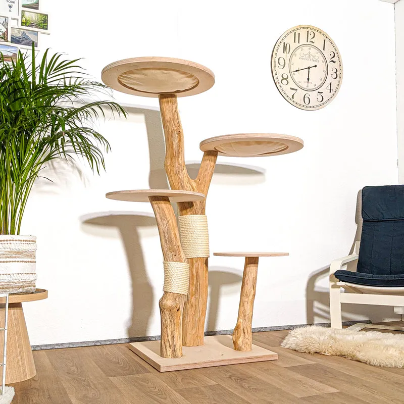 Naturkratzbaum 4274 Kratzbaum Natur Holz Design 145 cm hoch Katzenbaum