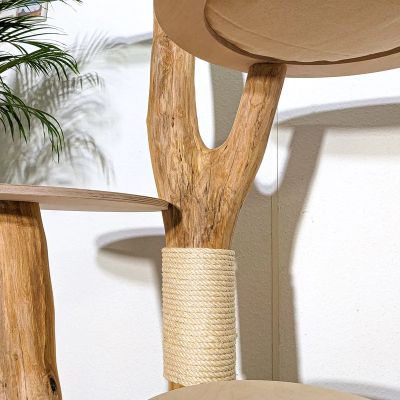 Naturkratzbaum 4274 Kratzbaum Natur Holz Design 145 cm hoch Katzenbaum