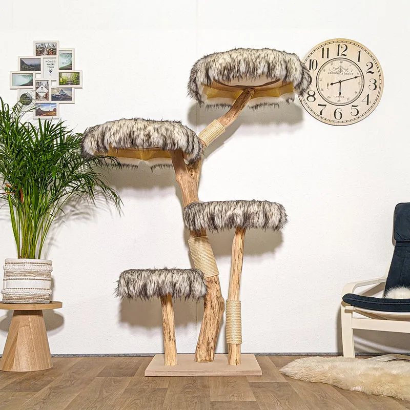 Naturkratzbaum 4271 Kratzbaum Natur Holz Design 173 cm hoch Katzenbaum