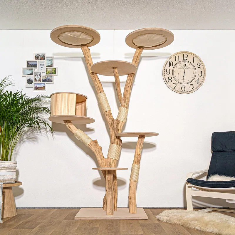 Naturkratzbaum 4270 Kratzbaum Natur Holz Design 210 cm hoch Katzenbaum