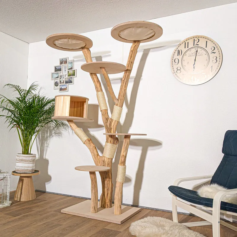Naturkratzbaum 4270 Kratzbaum Natur Holz Design 210 cm hoch Katzenbaum