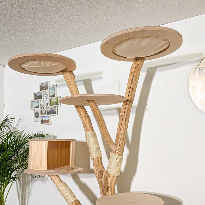 Naturkratzbaum 4270 Kratzbaum Natur Holz Design 210 cm hoch Katzenbaum