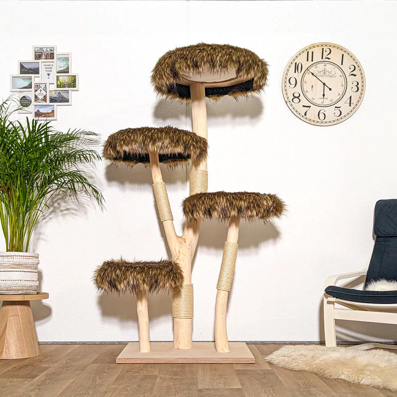 Naturkratzbaum 4269 Kratzbaum Natur Holz Design 176 cm hoch Katzenbaum