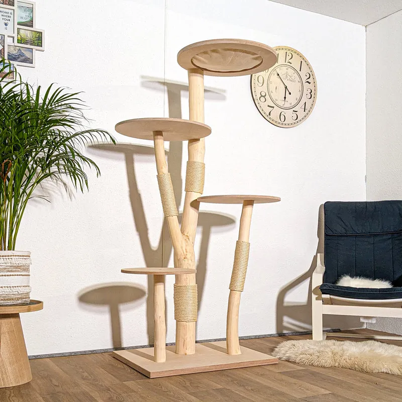 Naturkratzbaum 4269 Kratzbaum Natur Holz Design 176 cm hoch Katzenbaum