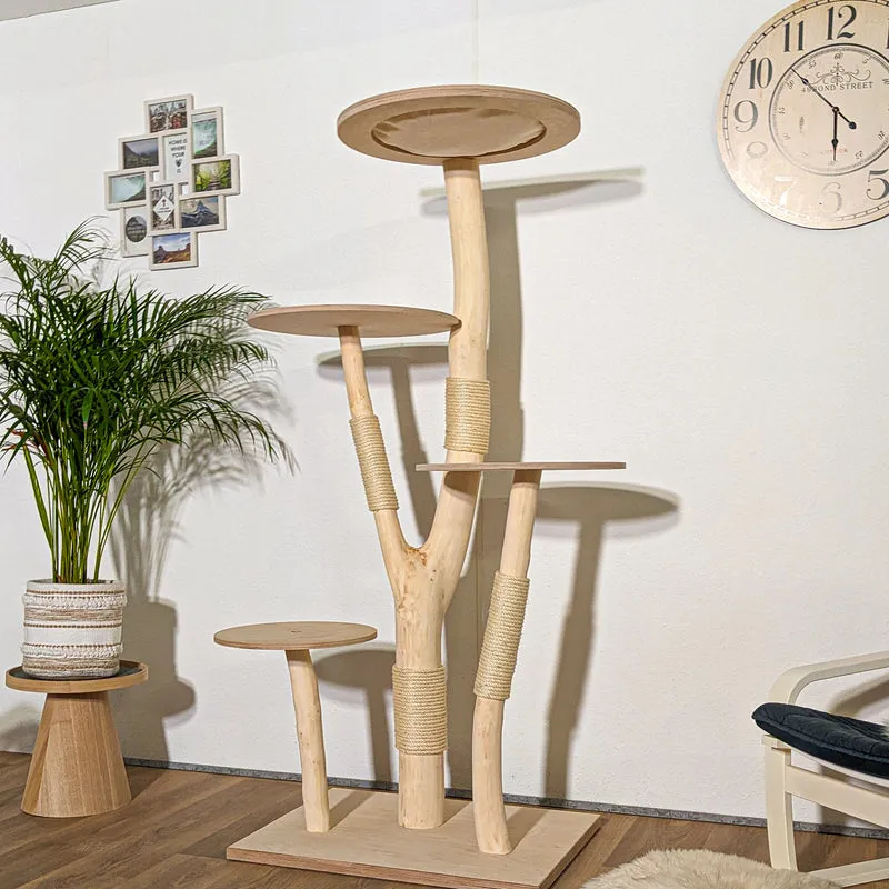 Naturkratzbaum 4269 Kratzbaum Natur Holz Design 176 cm hoch Katzenbaum