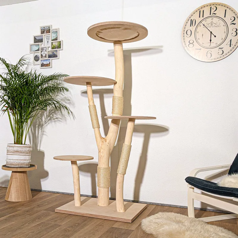 Naturkratzbaum 4269 Kratzbaum Natur Holz Design 176 cm hoch Katzenbaum