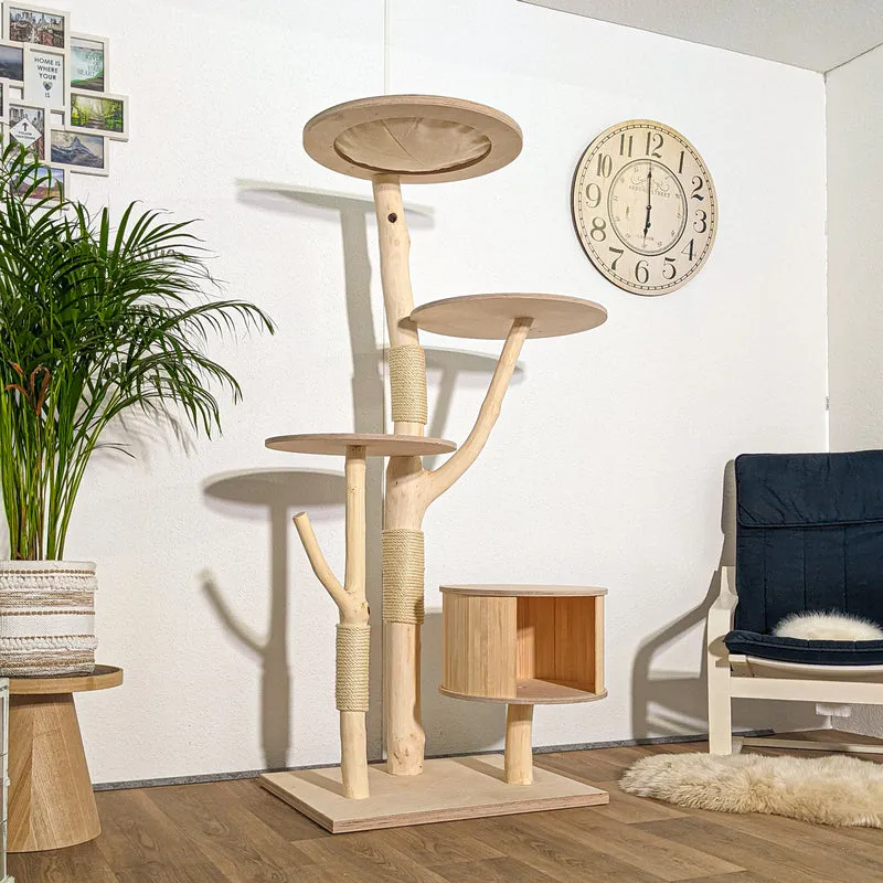 Naturkratzbaum 4268 Kratzbaum Natur Holz Design 175 cm hoch Katzenbaum