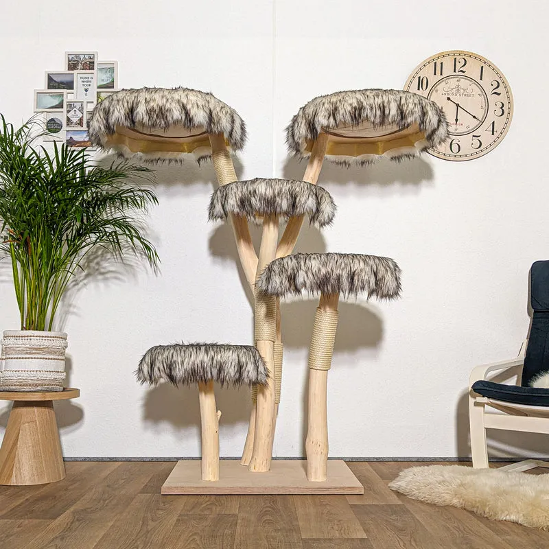 Naturkratzbaum 4266 Kratzbaum Natur Holz Design 160 cm hoch Katzenbaum