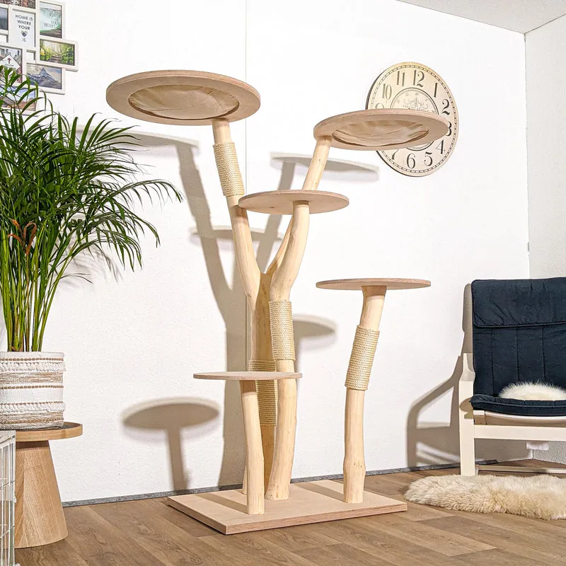 Naturkratzbaum 4266 Kratzbaum Natur Holz Design 160 cm hoch Katzenbaum