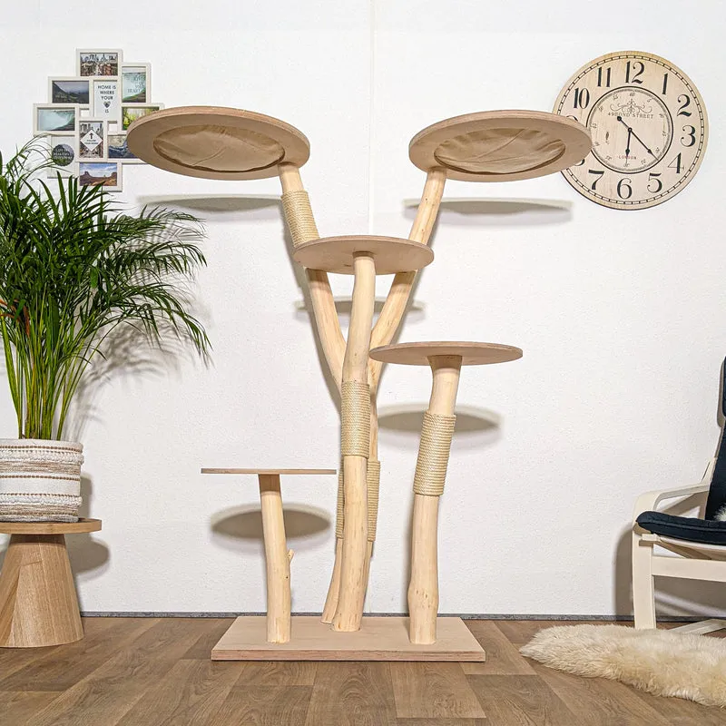 Naturkratzbaum 4266 Kratzbaum Natur Holz Design 160 cm hoch Katzenbaum
