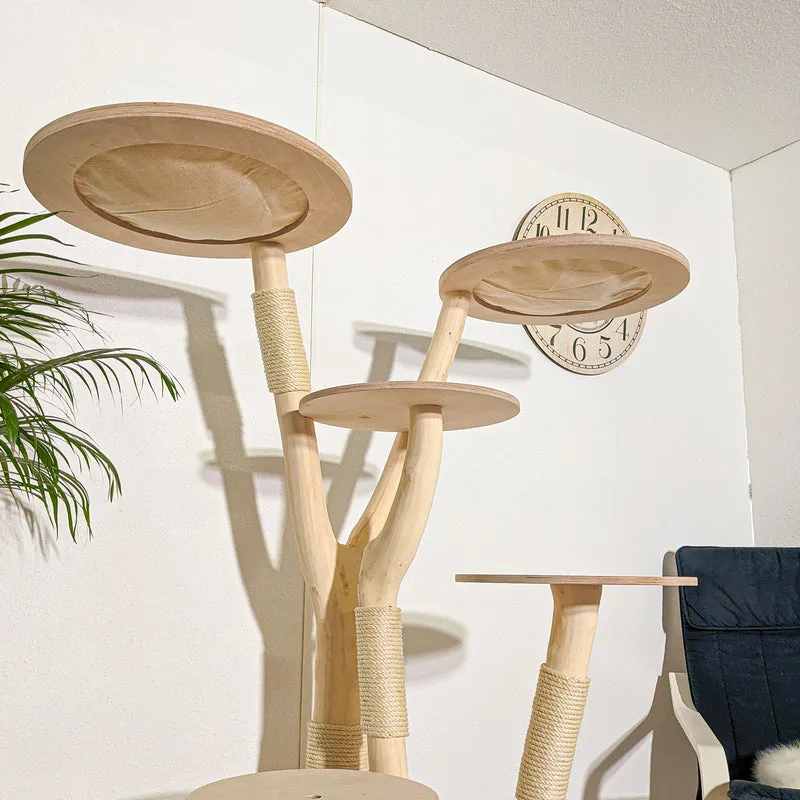 Naturkratzbaum 4266 Kratzbaum Natur Holz Design 160 cm hoch Katzenbaum