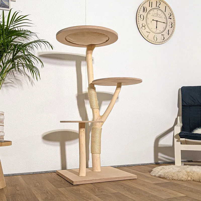 Naturkratzbaum 4265 Kratzbaum Natur Holz Design 135 cm hoch Katzenbaum