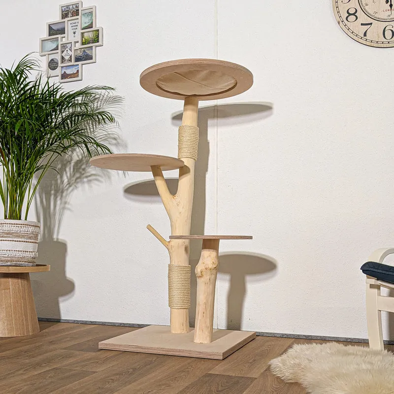 Naturkratzbaum 4263 Kratzbaum Natur Holz Design 135 cm hoch Katzenbaum