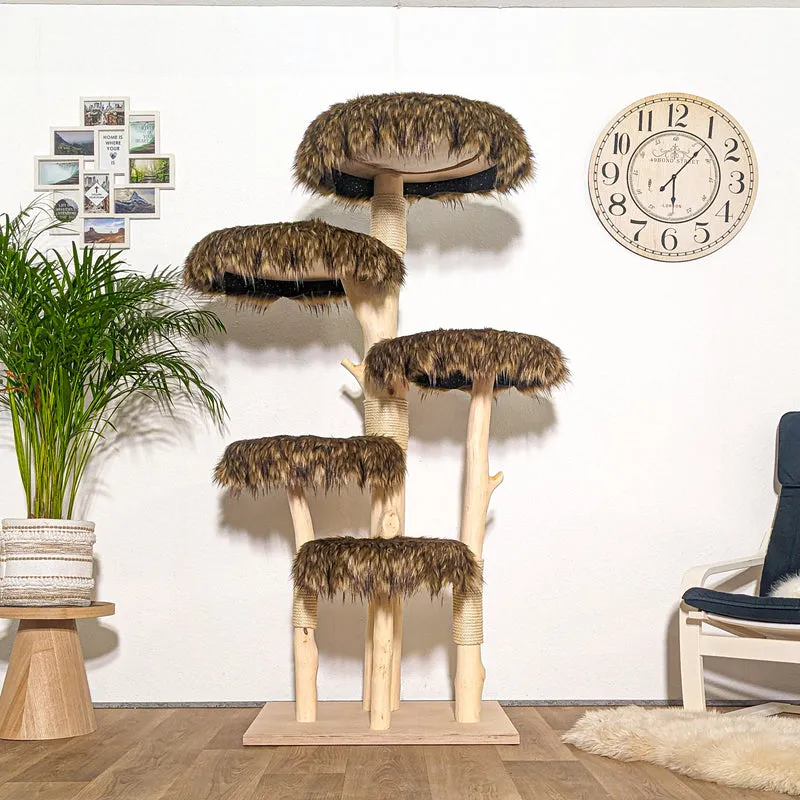 RESERVIERT - Naturkratzbaum 4264 Kratzbaum Natur Holz Design 177 cm hoch Katzenbaum