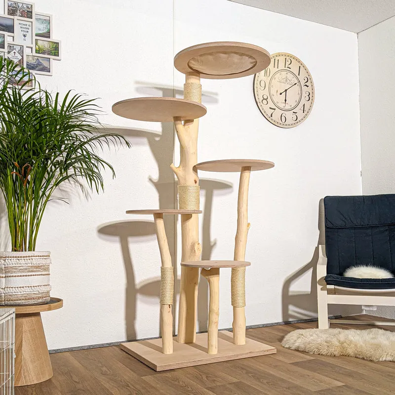 RESERVIERT - Naturkratzbaum 4264 Kratzbaum Natur Holz Design 177 cm hoch Katzenbaum