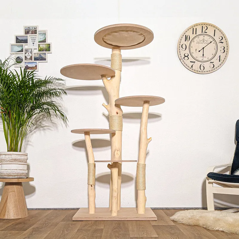 RESERVIERT - Naturkratzbaum 4264 Kratzbaum Natur Holz Design 177 cm hoch Katzenbaum