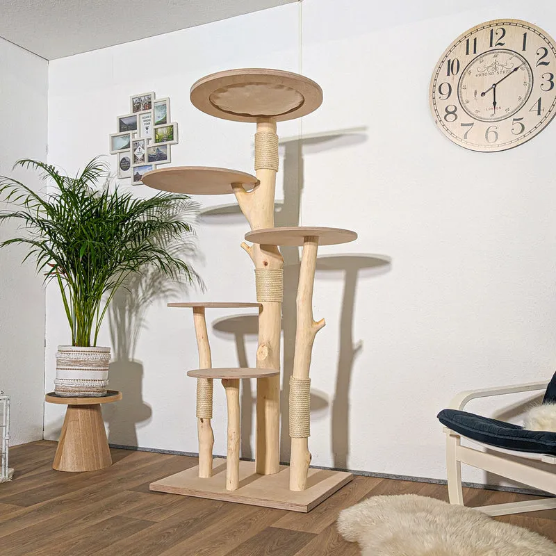 RESERVIERT - Naturkratzbaum 4264 Kratzbaum Natur Holz Design 177 cm hoch Katzenbaum