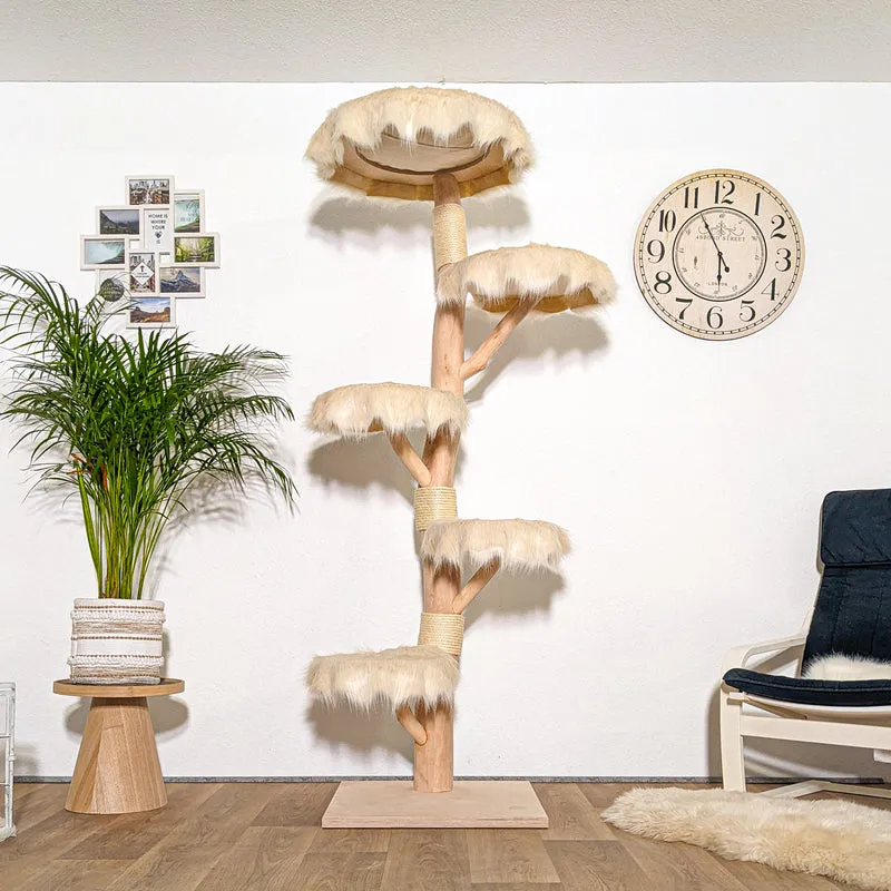 Naturkratzbaum KA027 Kratzbaum Natur Holz Design 205 cm hoch Katzenbaum