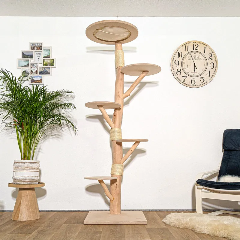 Naturkratzbaum KA027 Kratzbaum Natur Holz Design 205 cm hoch Katzenbaum