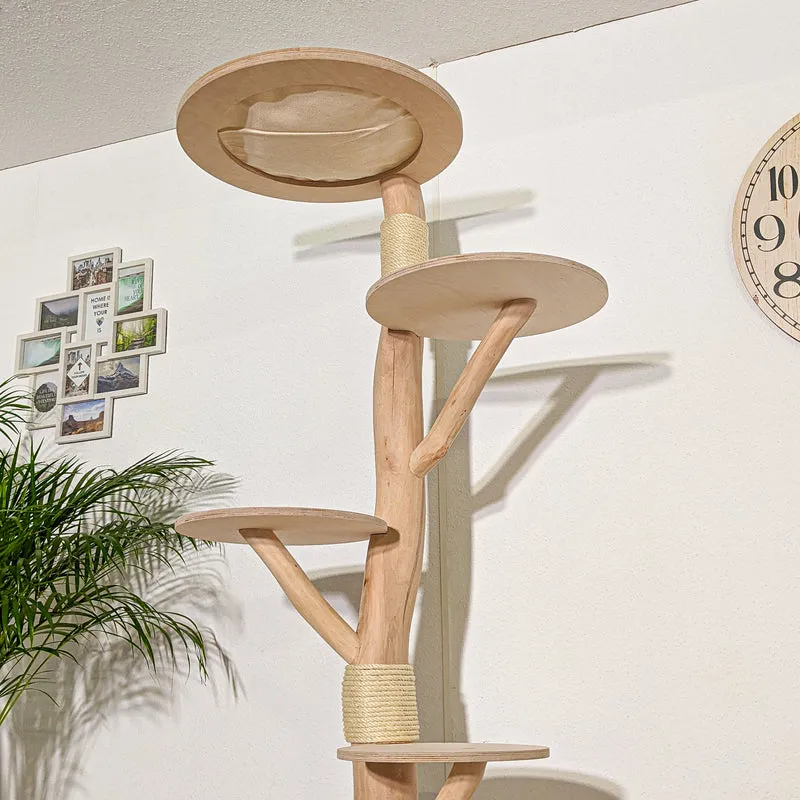Naturkratzbaum KA027 Kratzbaum Natur Holz Design 205 cm hoch Katzenbaum
