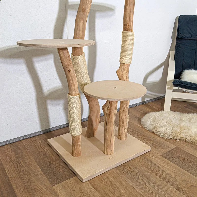 Naturkratzbaum 4260 Kratzbaum Natur Holz Design 145 cm hoch Katzenbaum