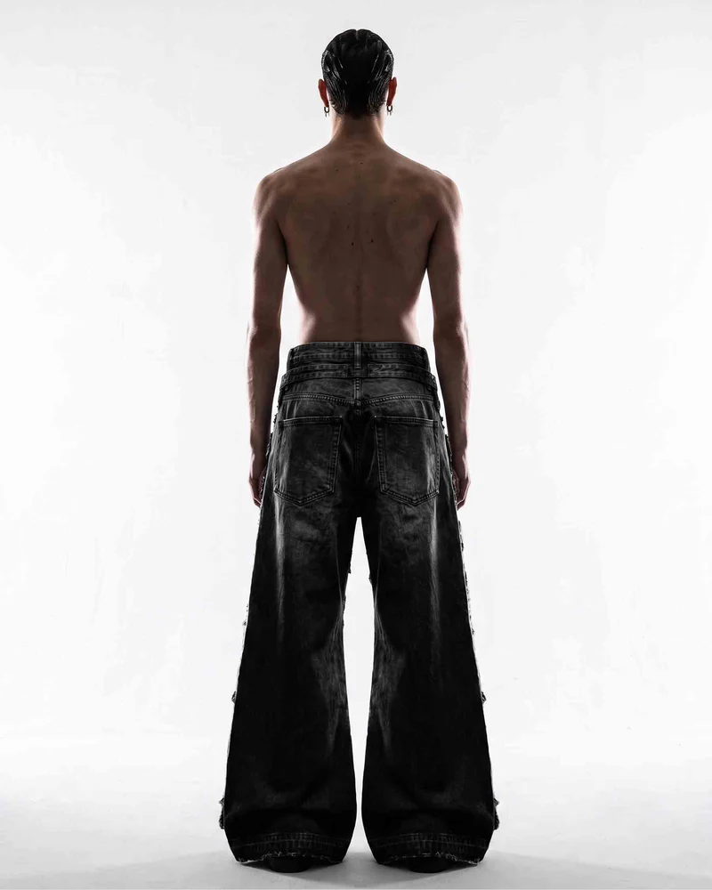 KIIKIO RED RUST Series | Distressed Wide Leg Jeans