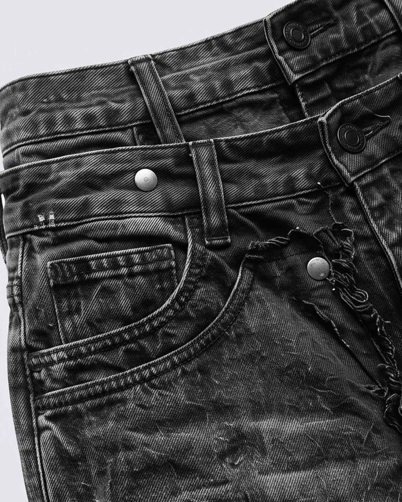 KIIKIO RED RUST Series | Distressed Wide Leg Jeans