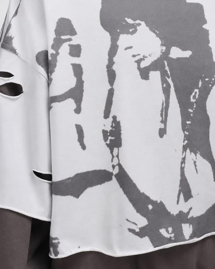 KIIKIO Grunge Layered Hoodie