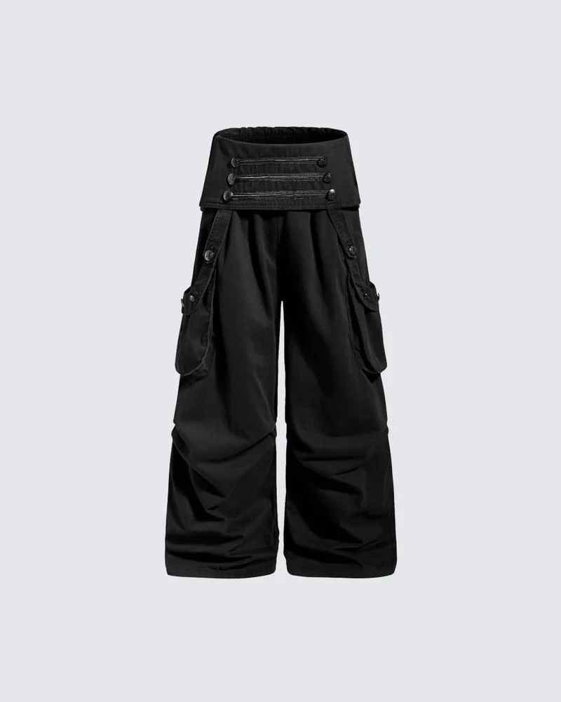 KIIKIO Vintage-Style Deconstructed Cargo Pants