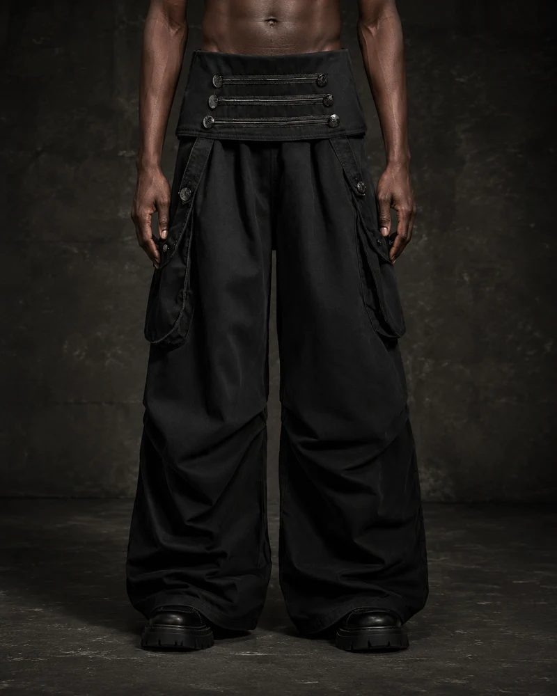 KIIKIO Vintage-Style Deconstructed Cargo Pants
