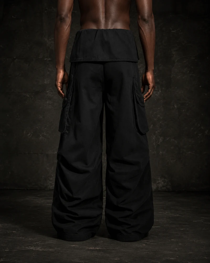 KIIKIO Vintage-Style Deconstructed Cargo Pants